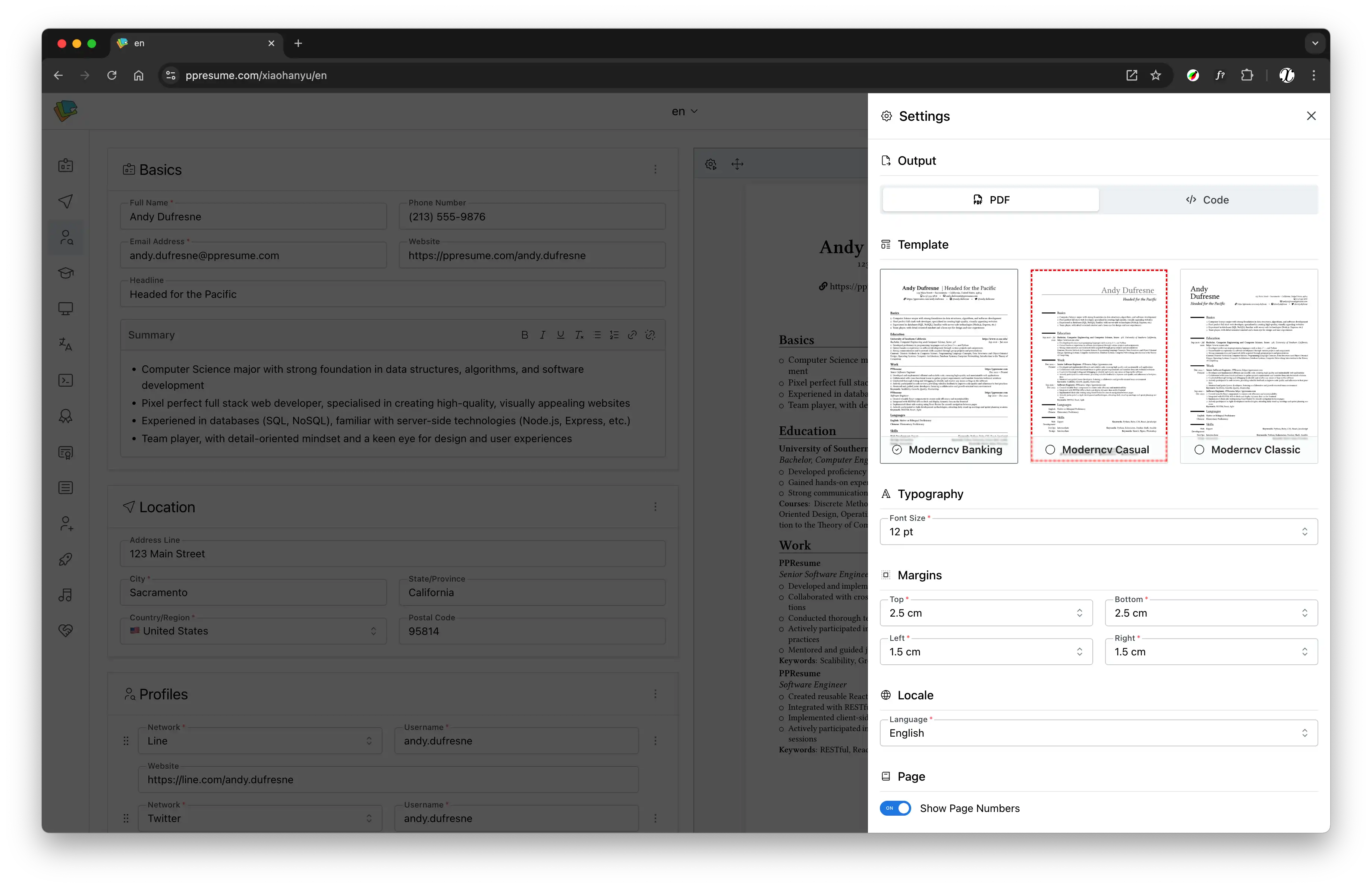 PPResume Preview Template